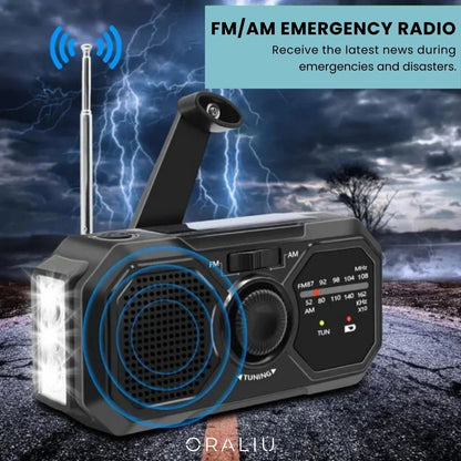 Compact Solar Hand Crank Emergency Radio