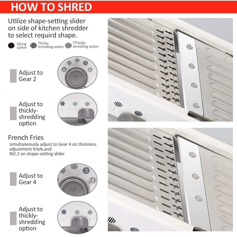 Easy Slice Mandoline Food Slicer – Sharp Adjustable Blades