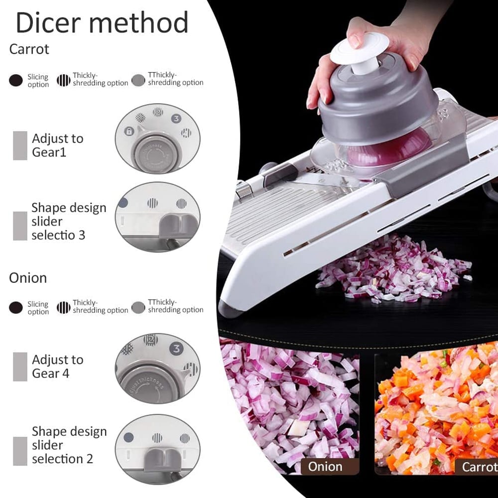 Sharp Adjustable Stainless Steel Veggie Slicer