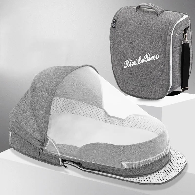 Portable Baby Travel Bed with Net and Carry Bag