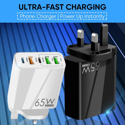 Fast 65W USB Charger Adapter - US Plug