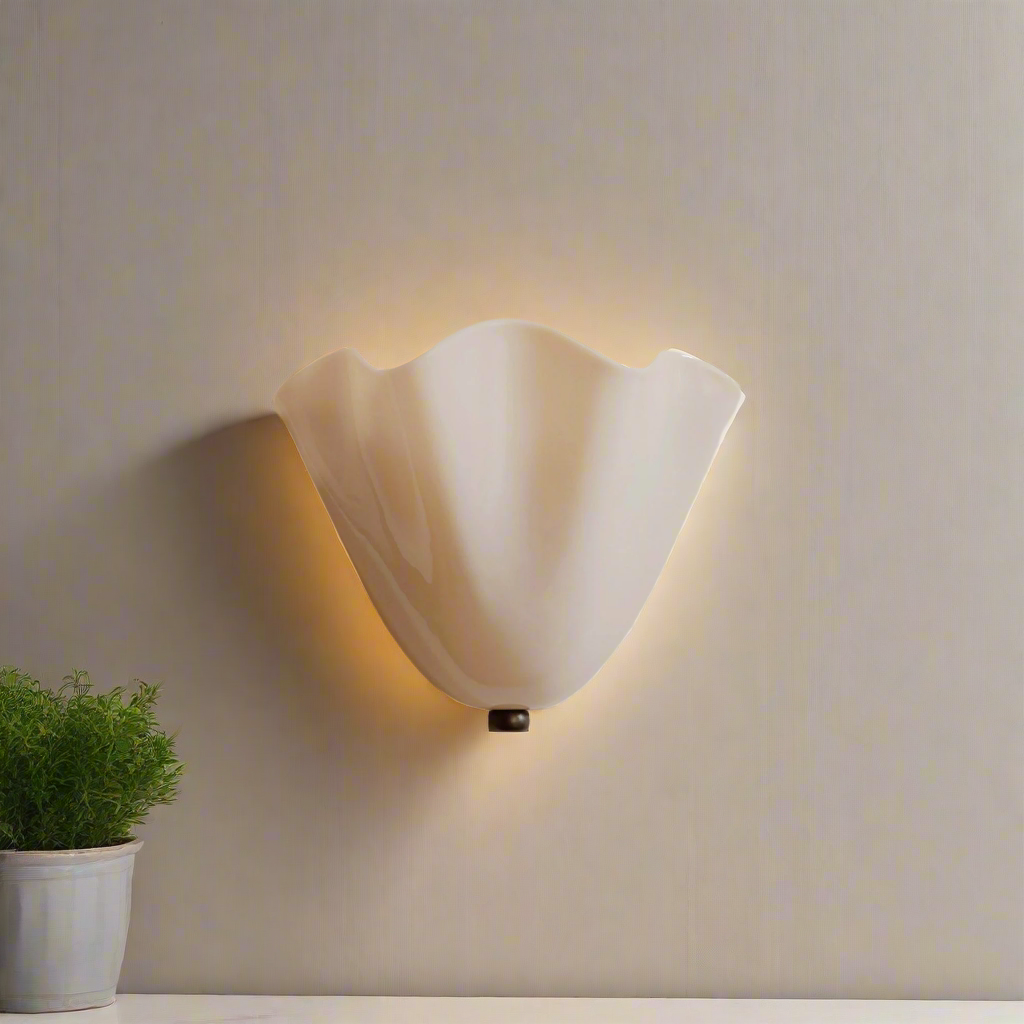 Vintage Glass Wall Lamp in Floral Shade