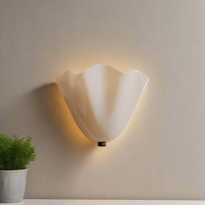 Vintage Glass Wall Lamp in Floral Shade