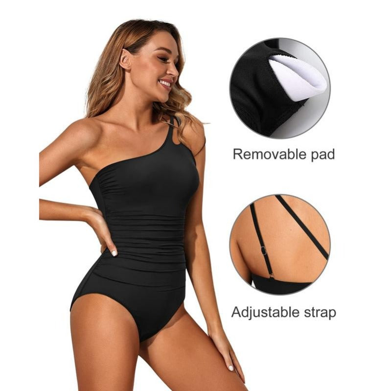 Slimming Halter Neck One Piece Swimsuit