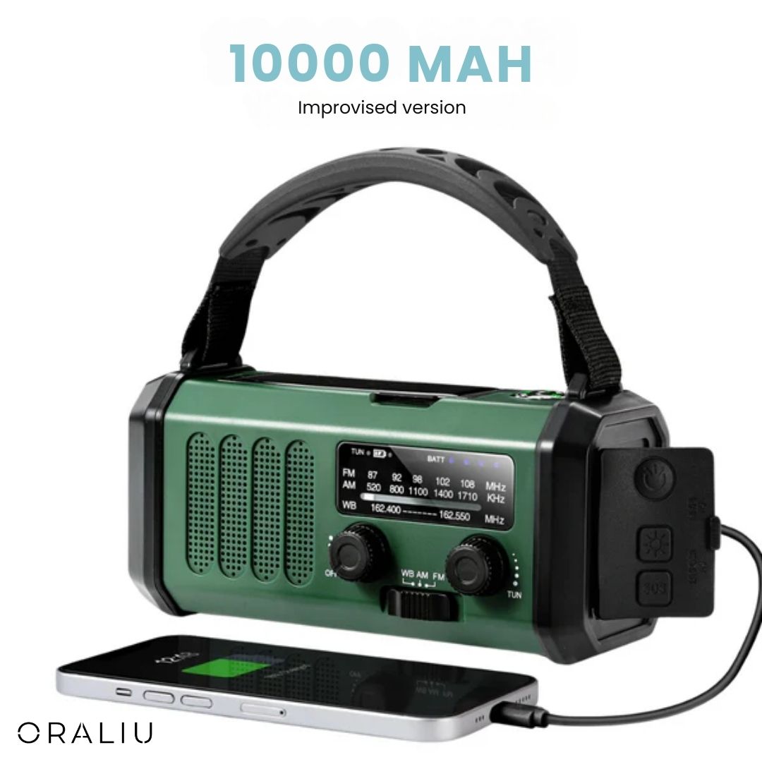 Portable Solar Radio with USB Charger and Flashlight