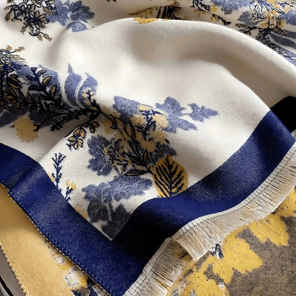 Lightweight Floral Reversible Silk Scarf