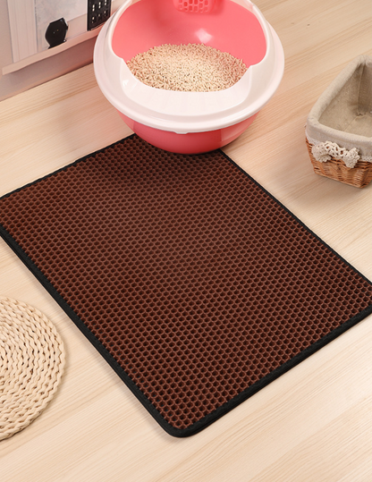 Cat Litter Box Mat with Double Layer Trap