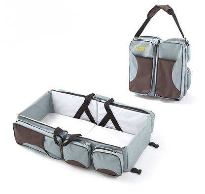 Portable Baby Travel Bed with Storage - Foldable Cot