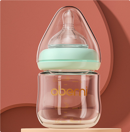 Gentle Baby Bottle with Silicone Nipple - Safe Anti Colic