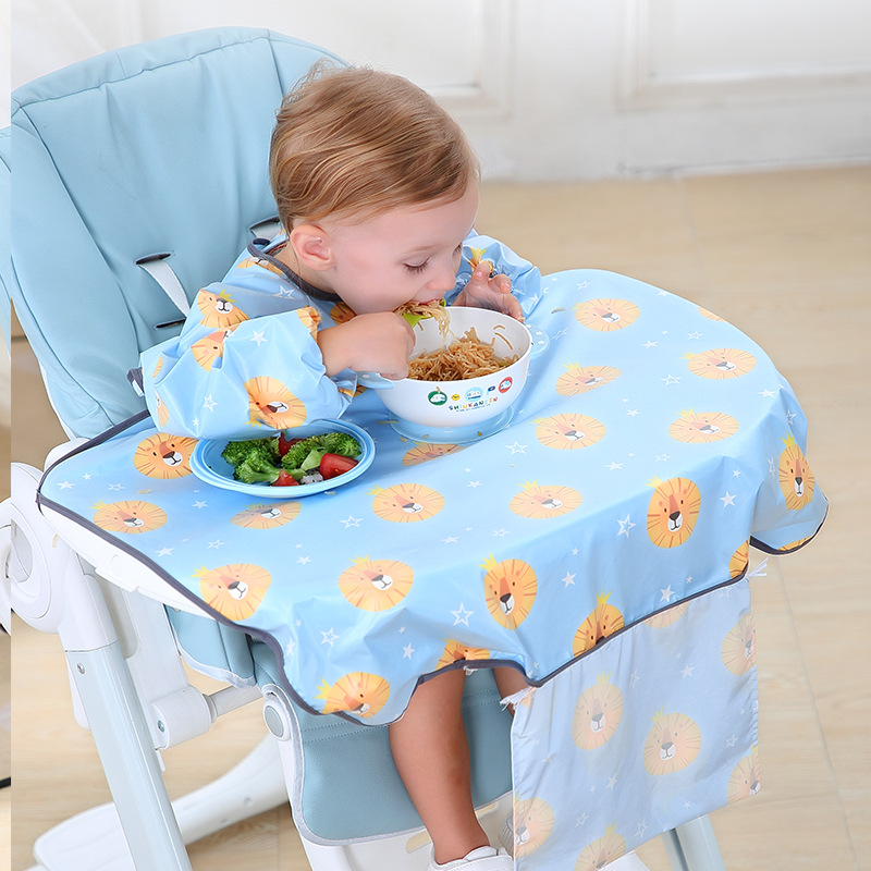 Soft Baby Bib with Sleeves - Waterproof Kids Feeding Bib - Fesara