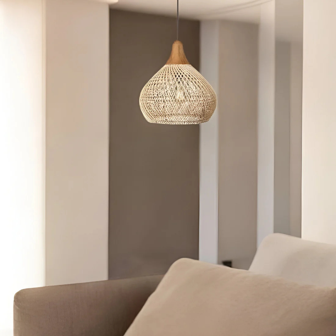 Natural Woven Hanging Light Fixture