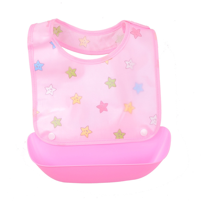 Soft Baby Bib with Crumb Tray - Easy Clean Waterproof Design
