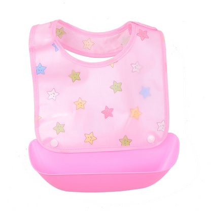 Soft Baby Bib with Crumb Tray - Easy Clean Waterproof Design