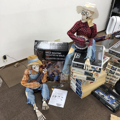 Funny Cartoon Banjo Skeleton Figures
