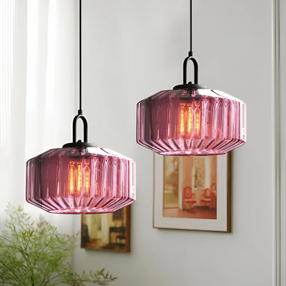 Vintage Style Glass Hanging Lamp
