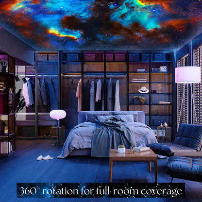Cosmic Night Sky Projector Lamp with Rotating Scenes