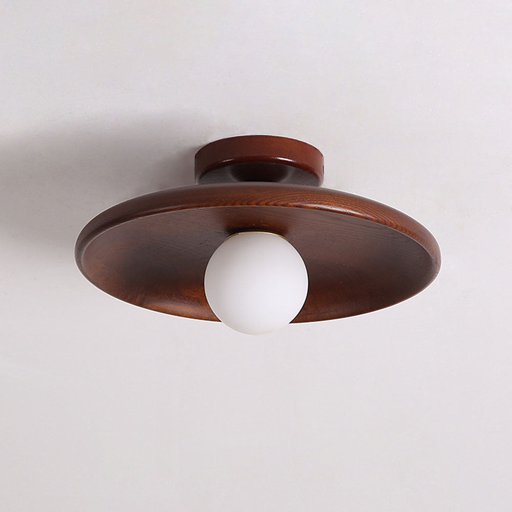 Simple Wooden Round Ceiling Light for Home Decor - Fesara