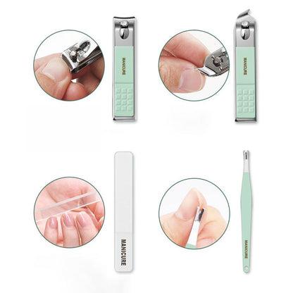Travel Nail Care Kit with Clippers (12/16 Pieces)