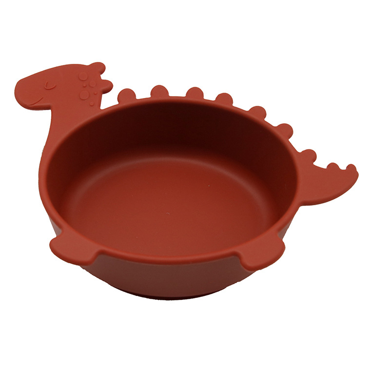 Soft Silicone Baby Bowl with Dinosaur Design