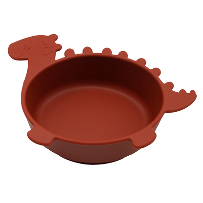 Soft Silicone Baby Bowl with Dinosaur Design