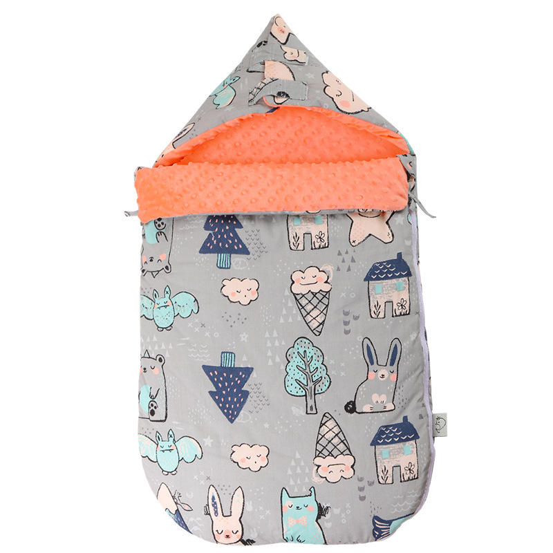 Soft Baby Sleep Sack with Hooded Minky Blanket