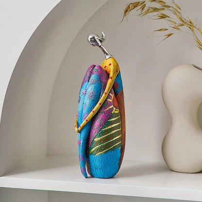 Vibrant Female Figurine Sculpture – Handmade Colorful Resin Art