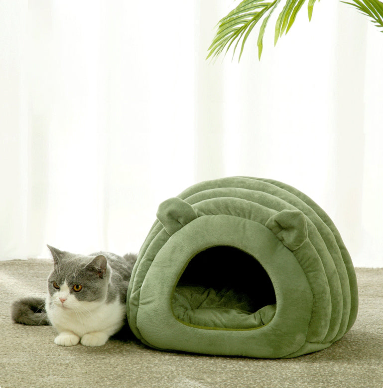 Cozy Pet Heating Bed, Foldable & Washable Cat Dog House - Fesara