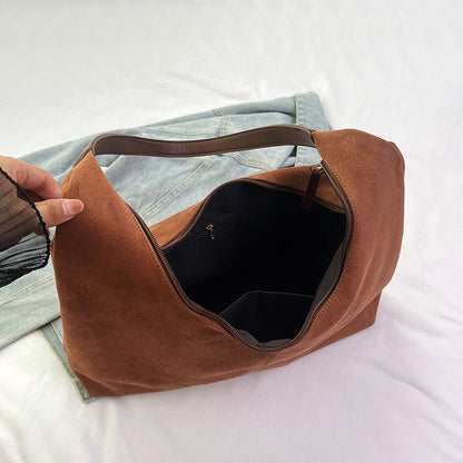 Luxurious Suede Crossbody Bag with Extra Storage