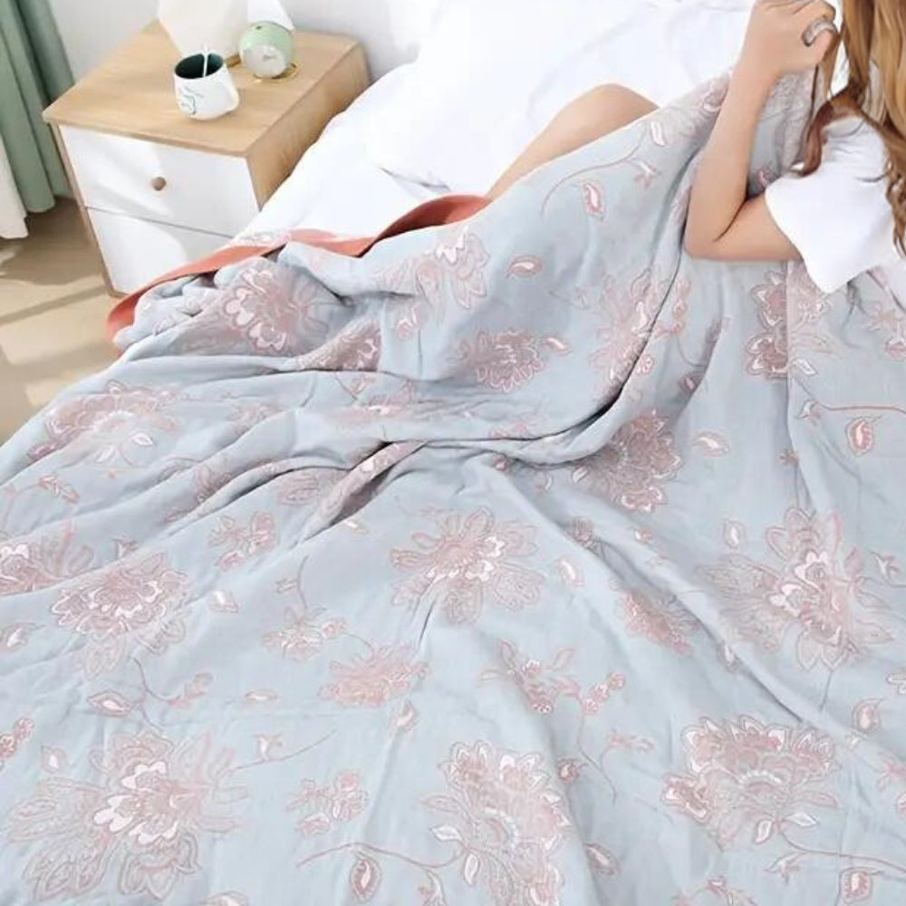 Soft Floral Throw Blanket Lightweight Home Decor