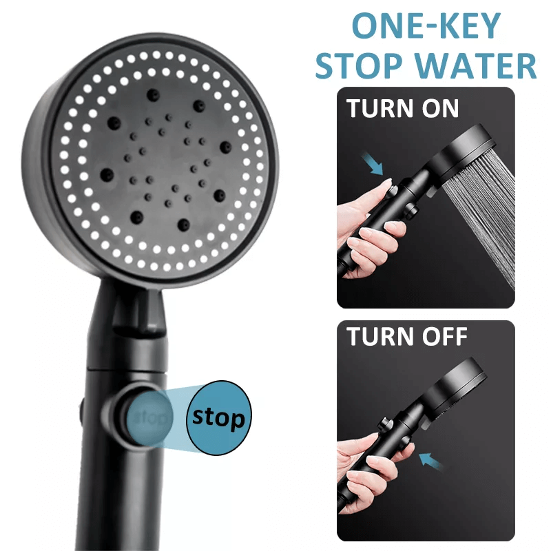 Fesara Adjustable 5 Mode Shower Head with Button Control
