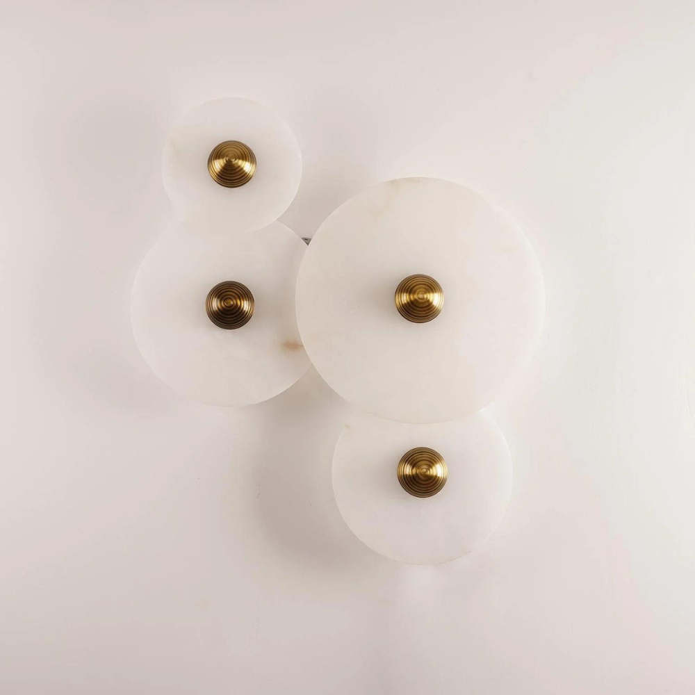 Round White Metal Wall Light