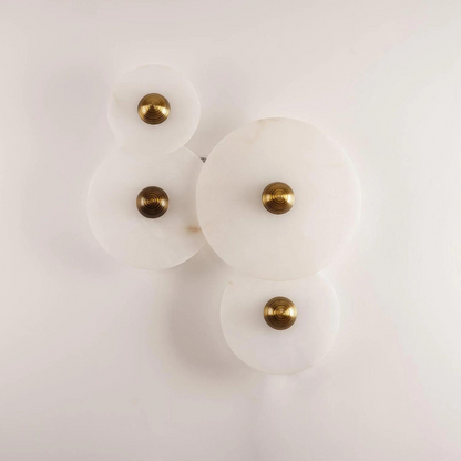 Round White Metal Wall Light