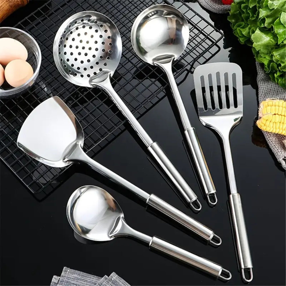 Essential Kitchen Tool Set 5 Piece Stainless Steel Utensils - Fesara