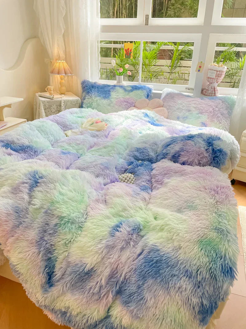 Pastel Color Plush Duvet Cover
