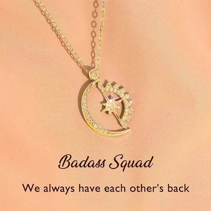Celestial Moon Star Pendant Necklace