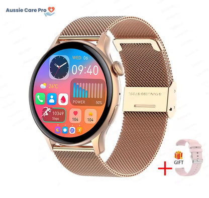 Luxury Gold Ladies Smartwatch with Fitness Tracker - Fesara