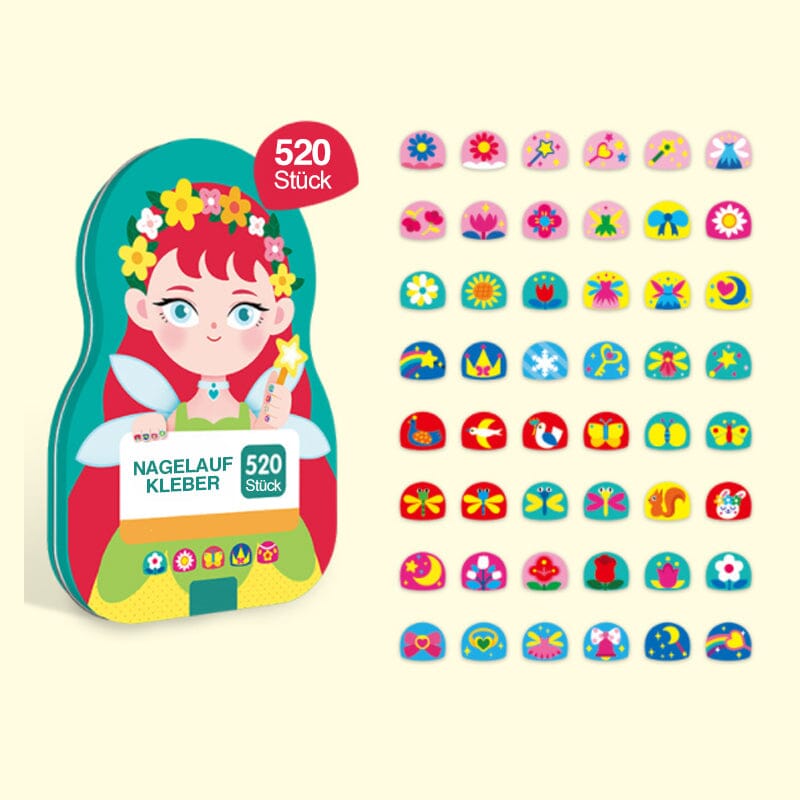 Fun Kids Nail Art Sticker Set (520 Pieces)