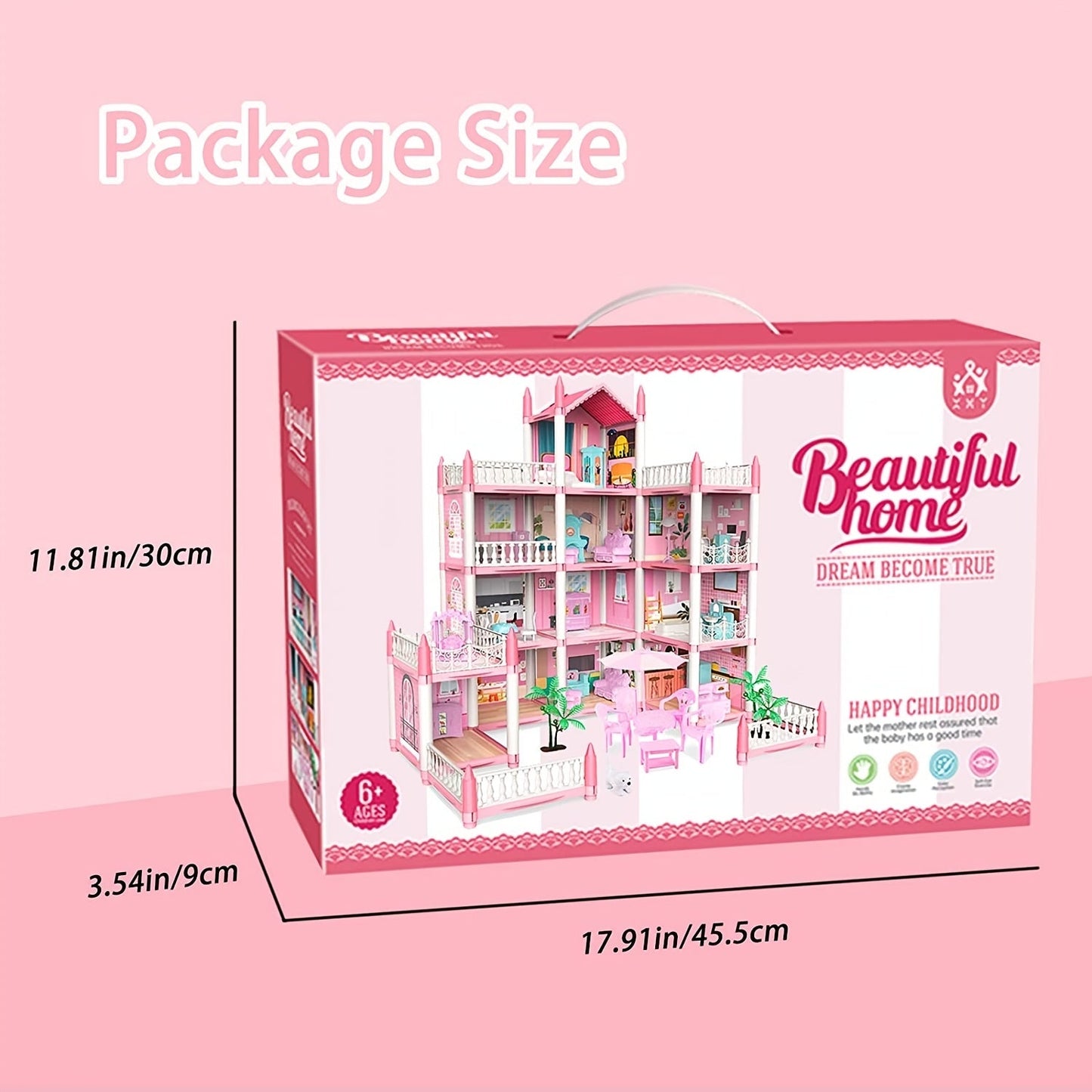 Fesara Fairy Tale Dollhouse Kit with LED Lights