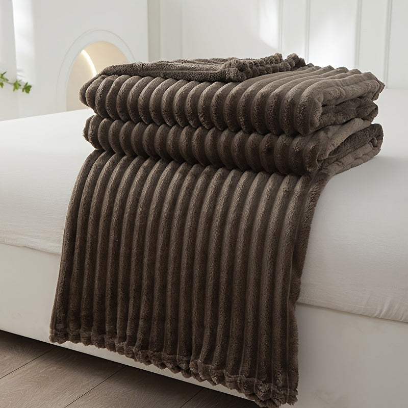 Cozy Ribbed Throw Blanket