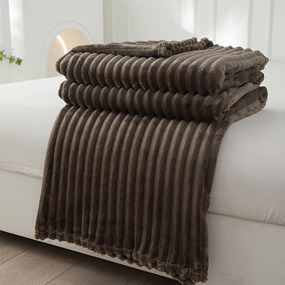 Cozy Ribbed Throw Blanket