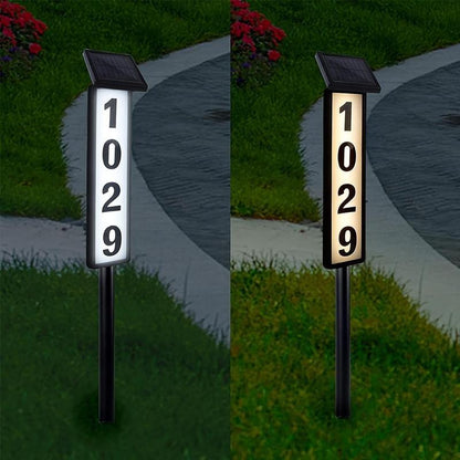 Outdoor Solar Address Sign with Double LED Lights