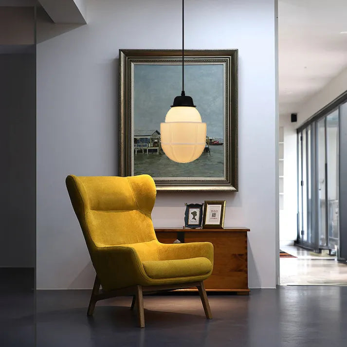 Vintage Retro Pendant Lamp with Glass Shade