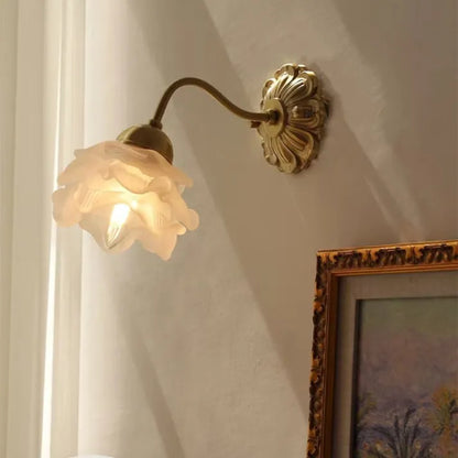 Classic Floral Glass Wall Lamp