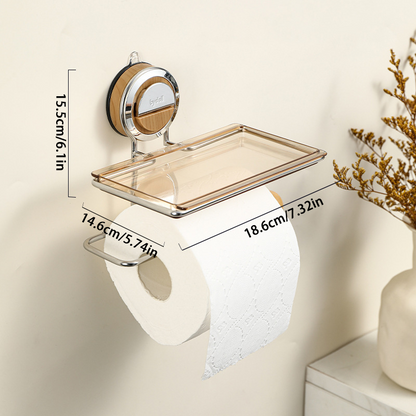 Easy Install Suction Toilet Paper Holder – Stainless Steel
