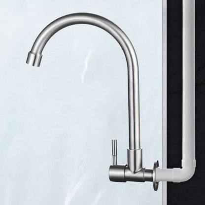 Contemporary Wall Mount Kitchen Faucet Stainless Steel Handle
