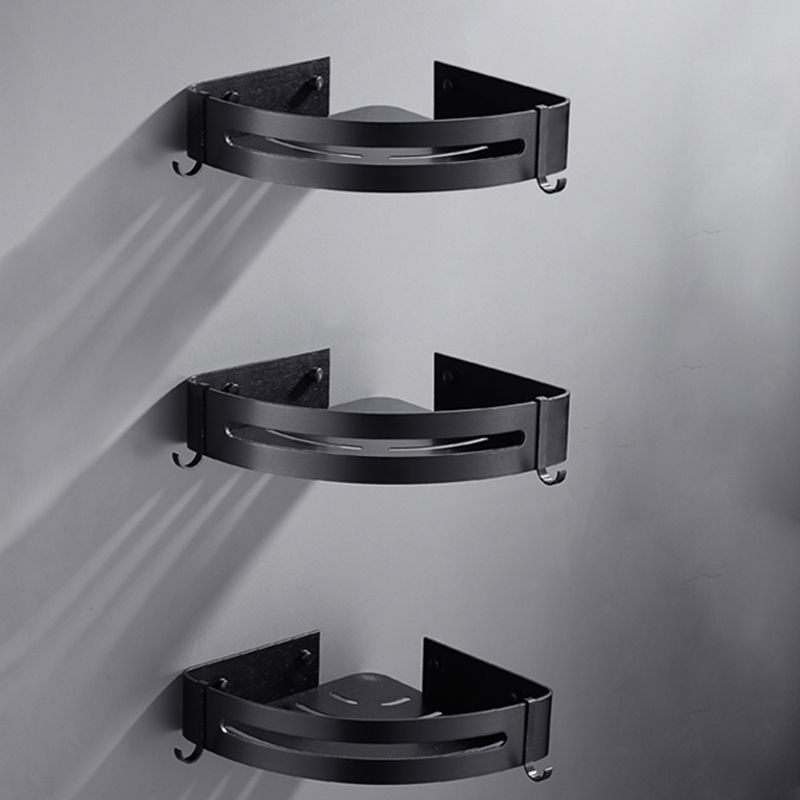 Sleek Black Bathroom Storage Set, 3 Piece Shelf