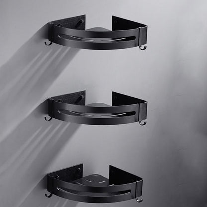 Sleek Black Bathroom Storage Set, 3 Piece Shelf