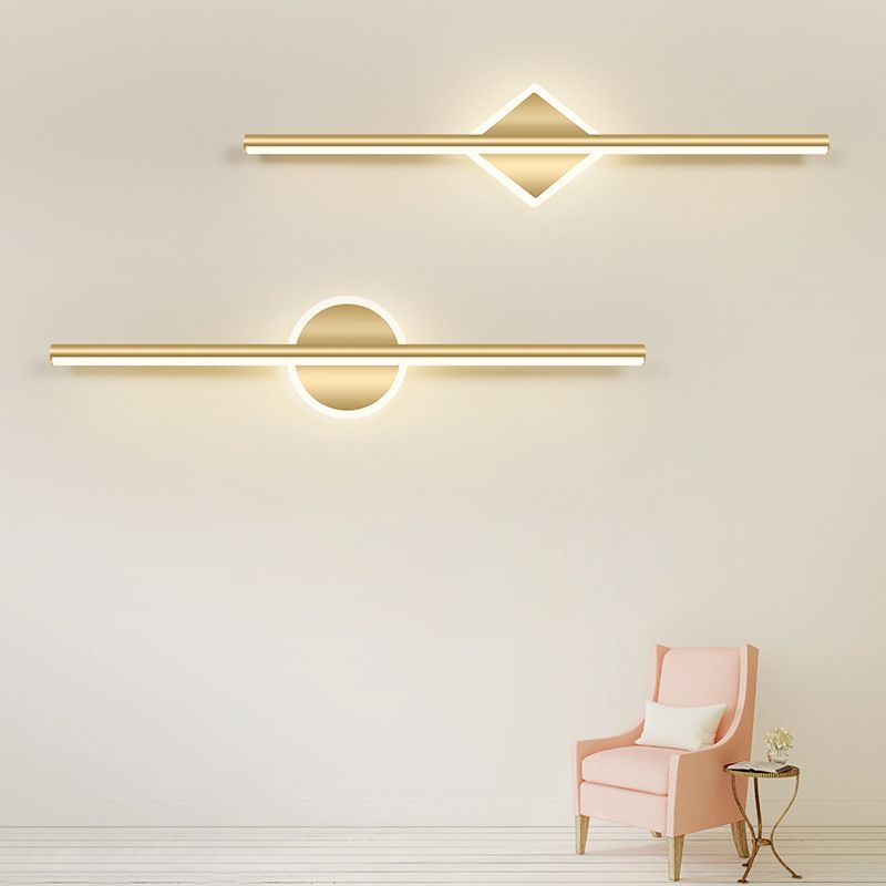 Modern Slim LED Wall Light Black Gold