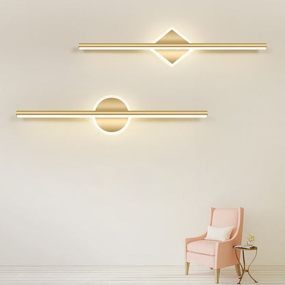 Modern Slim LED Wall Light Black Gold