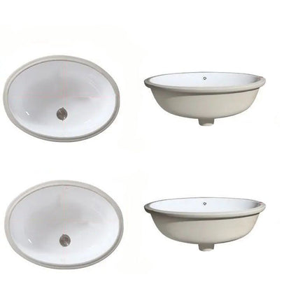 Stylish Undermount Oval Ceramic Sink with Pop-Up Drain